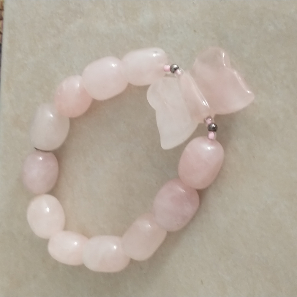 Rose Quartz Butterfly Bracelet